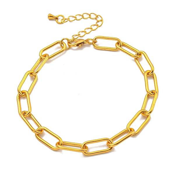 Brass Paperclip Chains Bracelets for Women