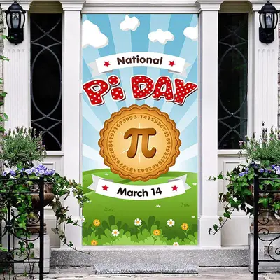 Blue Sky Sunlight Grass National Pi Day Door Cover - Aperturee