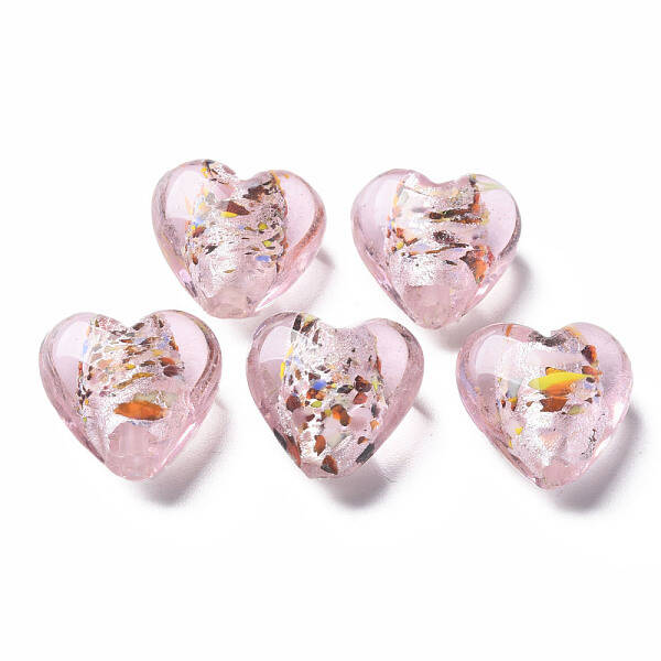 Handmade Lampwork Silver Foil Glass Beads