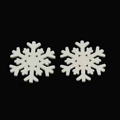Dyed Snowflake Wood Cabochons