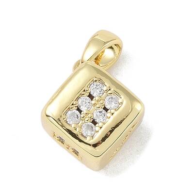 Brass Micro Pave Clear Cubic Zirconia Pendants