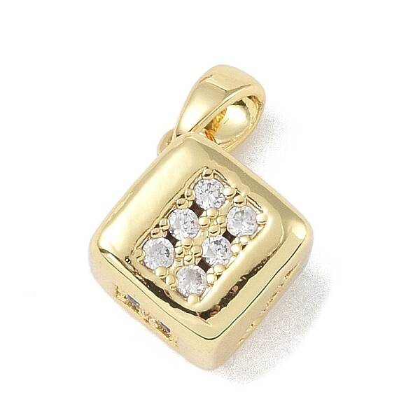 Brass Micro Pave Clear Cubic Zirconia Pendants