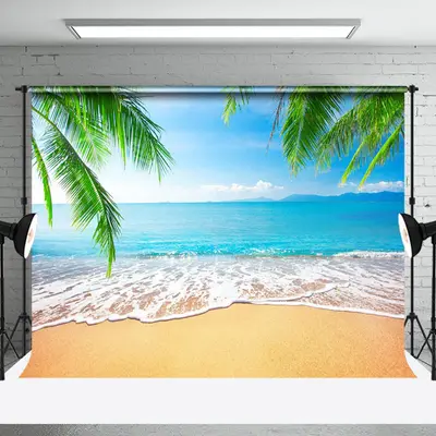Summer Beach Waves Natural Scenery Backdrop - Aperturee