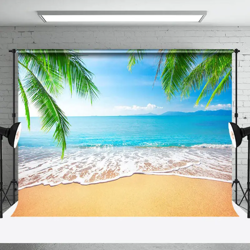 Summer Beach Waves Natural Scenery Backdrop - Aperturee