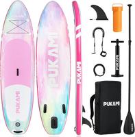 PUKAMI Inflatable Paddle Board for Adults,10.6' Stand Up Paddle Board with Premium SUP Accessories & Carry Bag,Paddle,Pump,Le...
