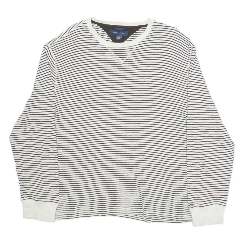 TOMMY HILFIGER Mens T-Shirt Grey Long Sleeve L