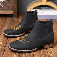 (Unique) tabi shoes, embroidered Chelsea men's boots - unique European and American style, comfortable black men's shoes， c...