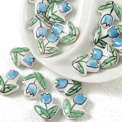 Handmade Porcelain Bright Glazed Beads