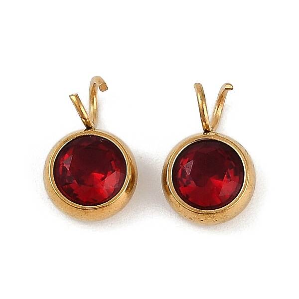 Ion Plating(IP) 304 Stainless Steel Micro Pave Cubic Zirconia Charms