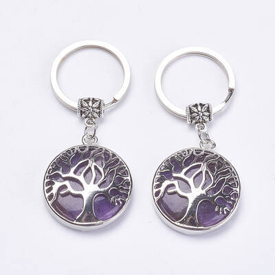 Natural Amethyst Keychain