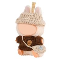 Clothes for LABUBU, Clothes Set for Doll, Crochet 3 Piece Set Hat Clothes Backpack for LABUBU, Stylish Adorable Dolls Clothes...