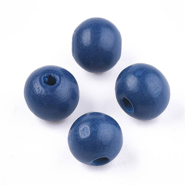 Painted Natural Wood Beads