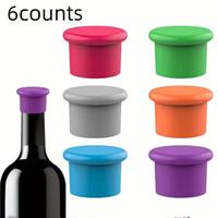 Silicone Wine Bottle Stopper, 6 Counts Reusable Silicone Wine Stopper for Freshness, Food Grade Silicone Wine Containers Stop...