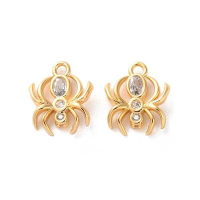 Brass Micro Pave Clear Cubic Zirconia Pendants