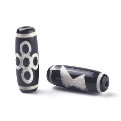 Tibetan Style Lightning & 5-Eye dZi Beads