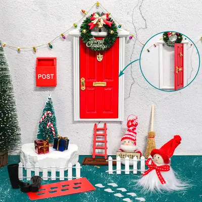 22 Pcs Cute Elf Door Set Fairy Doors Outdoor Decor for Child Fairy Tale Ornaments for Thanksgiving Decor and Christmas Garden...
