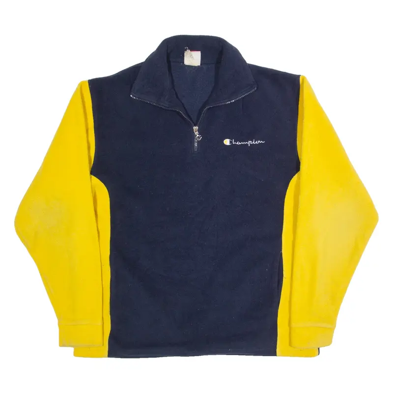 CHAMPION Mens Fleece Blue 1/4 Zip 90s S