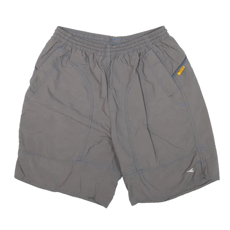 DIADORA Sports Shorts Grey Relaxed Nylon Mens M W24