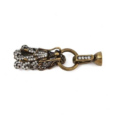 Brass Micro Pave Cubic Zirconia Fold Over Clasps