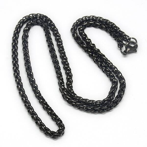 Trendy Men's 201 Stainless Steel Wheat Chain Necklaces