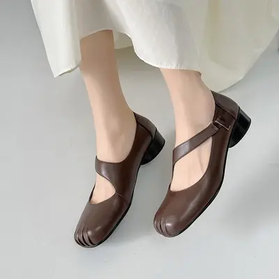 CHIKO Krystyn Round Toe Block Heels Mary Jane Shoes