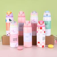 Blue Pink Bows Insulated Stainless Steel Water Bottle Owala FreeSip with Straw for Sports, Travel, and School Sports Water Bo...