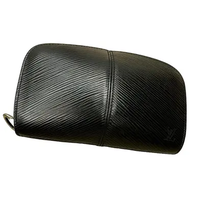 Pre-owned Louis Vuitton Leather small leather goods Demi Lune Pouch Wristlet in Black Minimal wear, authenticated by entrupy