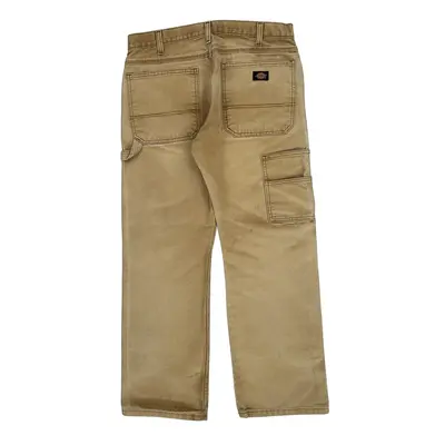 Dickies Double Knee Carpenter Trousers - 32? Waist Beige Cotton