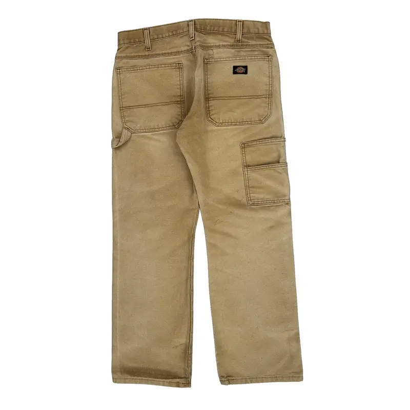 Dickies Double Knee Carpenter Trousers - 32? Waist Beige Cotton