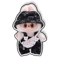 labubu clothes,Black printedOveralls,Suitable for 6.7 inch labubu doll costumes (without doll)