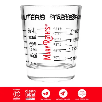 MaryRuth's Measuring Shot Glass - Metric & Imperial Measurements - Milliliters, Tablespoons, Ounces, & Teaspoons - Measure Li...