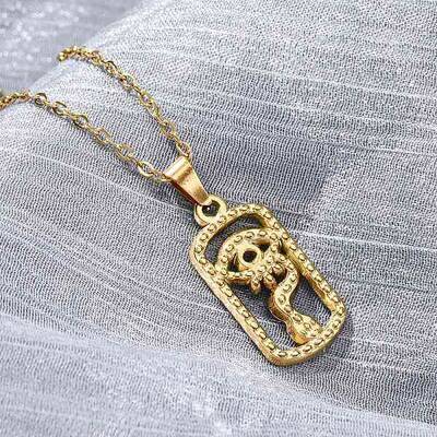Rectangle with Eye 304 Stainless Steel Pendant Necklaces