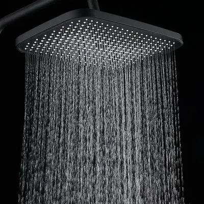 13 Inch High Pressure Square Shower Head, Shower Faucet Set Matte Black Shower System, 13 Inch