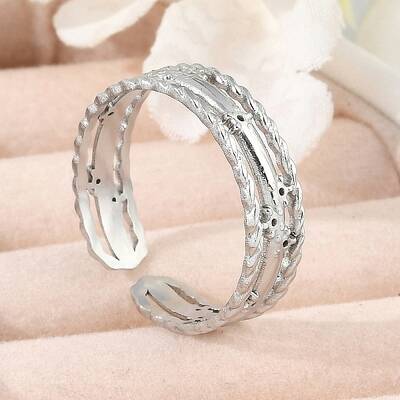 304 Stainless Steel Open Cuff Rings for Women