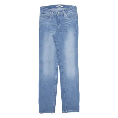 LEVI'S 721 Jeans Blue Denim Slim Straight Stone Wash Womens W27 L30