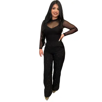 Belinda Full Stone - Relaxed Pants with Elastic Waistband Comfort Fit