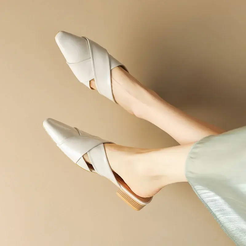 CHIKO Lysann Square Toe Block Heels Clogs/Mules Shoes