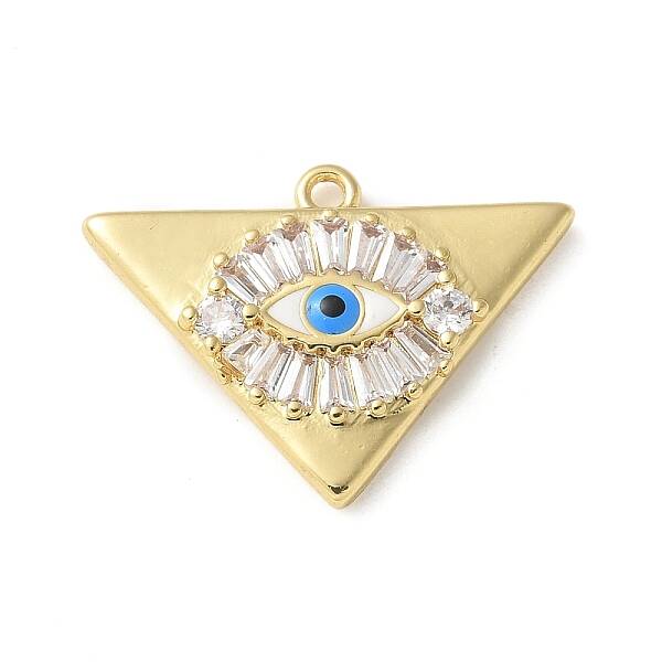 Rack Plating Brass Micro Pave Cubic Zirconia Enamel Pendants