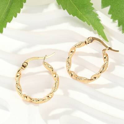 201 Stainless Steel Hoop Earrings