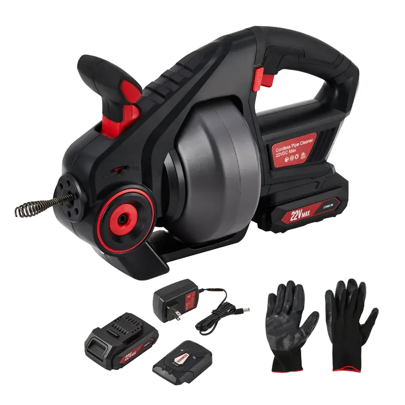 Garvee Heavy Duty 25FT Electric Drain Auger for Toilets, Sinks, Sewer Pipes - Fast Clog Remover - 3-in-1 Multi-Purpose Pipe C...