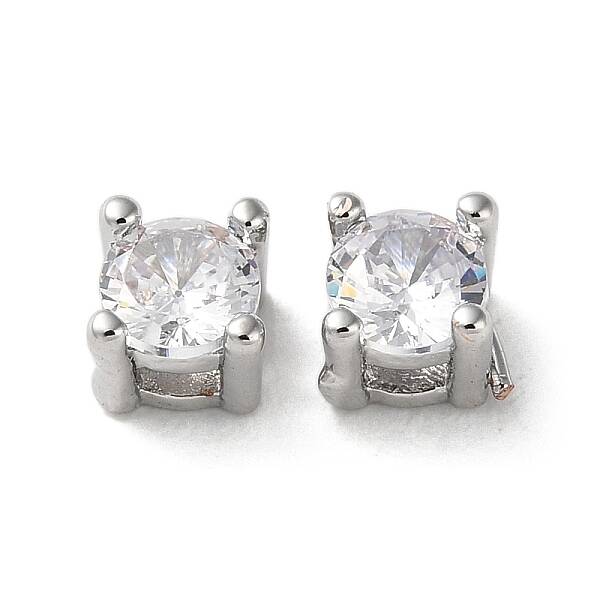 Brass Micro Pave Cubic Zirconia Slide Charms