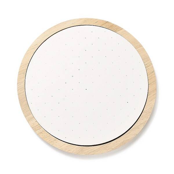 Flat Round Bamboo Jewelry Earring Stud Organizer Display Stands