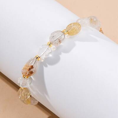 Natural Rutilated Quartz Beaded Bracelets