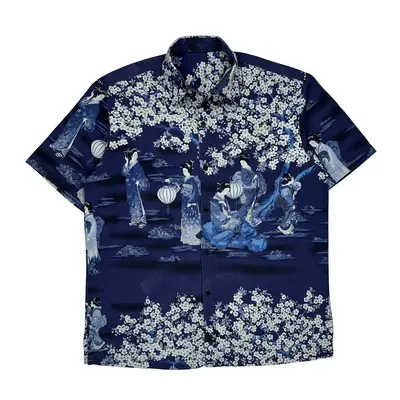 Unbranded Patterned Shirt - XL Blue Cotton