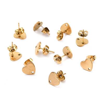 Ion Plating(IP) 304 Stainless Steel Stud Earring Findings