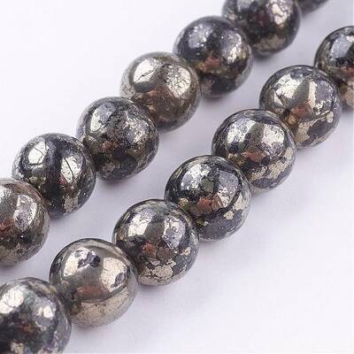 Natural Pyrite Beads Strands