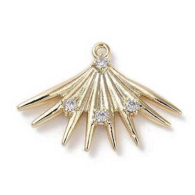 Brass Micro Pave Clear Cubic Zirconia Pendants