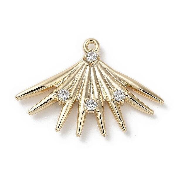 Brass Micro Pave Clear Cubic Zirconia Pendants