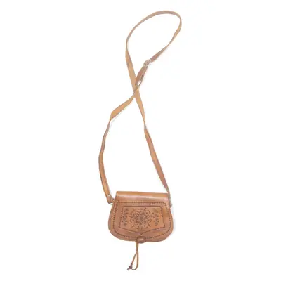 Womens Crossbody Bag Brown Leather 90s