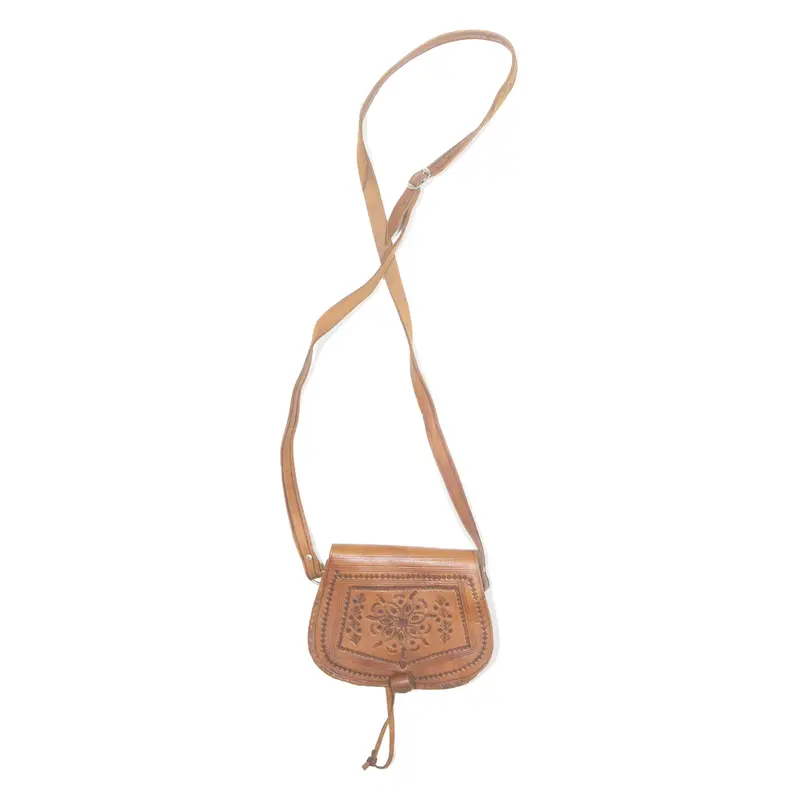Womens Crossbody Bag Brown Leather 90s
